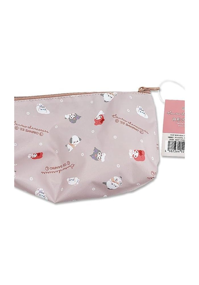 DAISO Sanrio Trapezoid Pouch - Pink Cosmetic & Accessory Bag - Image 3
